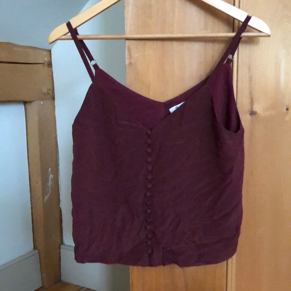 Deep Red Button Down Madewell Cami - image 1